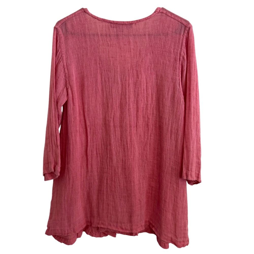 FLAX Pink Linen Tunic Top Small Lagenlook Made in Lithuania - Read Description - Picture 5 of 9